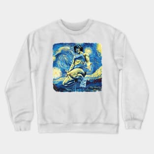 Gym Girl Van Gogh Style Crewneck Sweatshirt